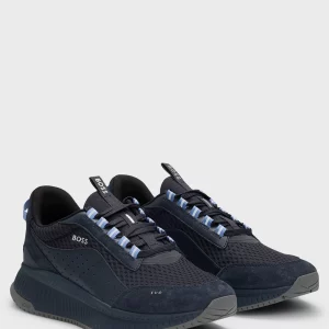 TTNM EVO Suede, leather and mesh trainers with ribbed sole