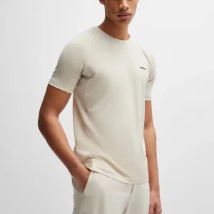 Performance-stretch T-shirt in mixed materials